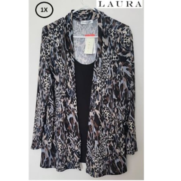 LAURA Abstract PRINT FOOLER TOP = layered Look top - Picture 1 of 4